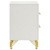 PAGED Nightstand Modern Side Table with 2 Storage Drawers and Gold Handles, Bedside Cabinet for Bedroom, Living Room - 4 of 4