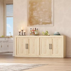 70.8" Wood Sideboard Buffet Cabinet,Framed sideboard with Storage, 4 Doors - Coffee Bar, Media Console Credenza for Living Room, Kitchen, Entryway - 1 of 3