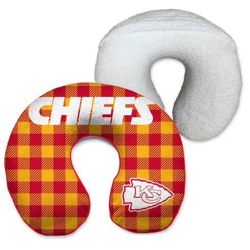 Nfl Kansas City Chiefs Buffalo Check Memory Foam Travel Pillow