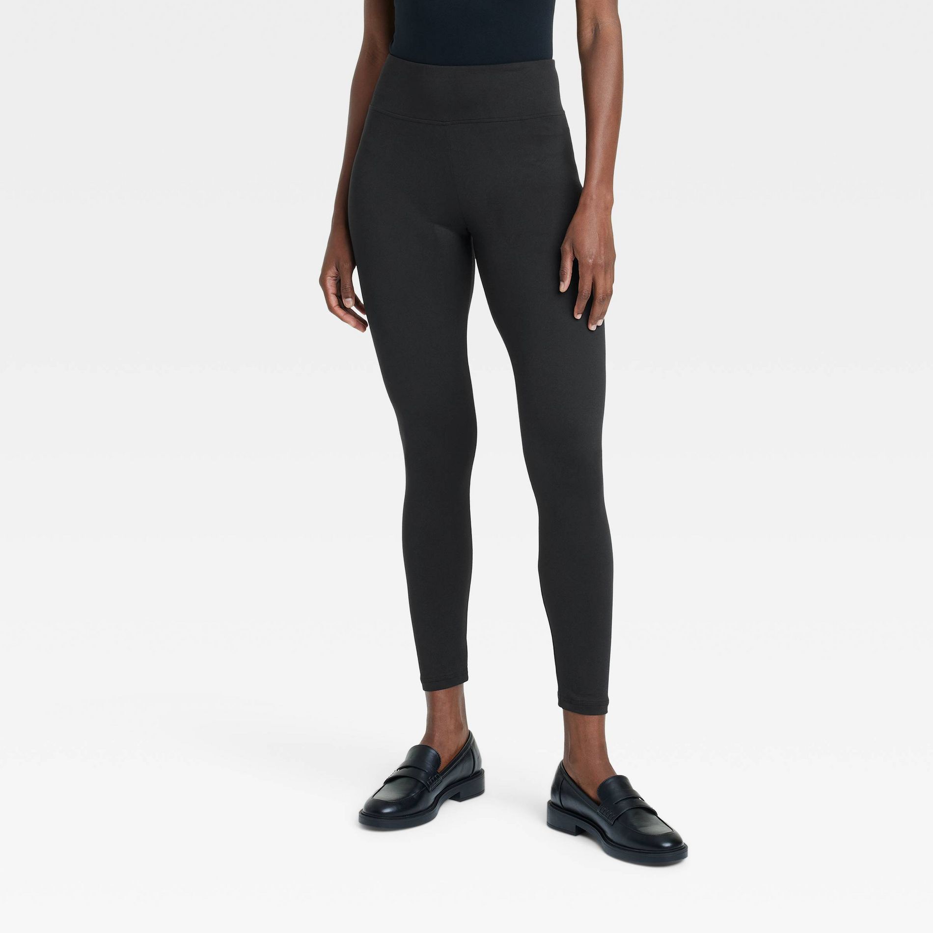 Women's Supersoft Leggings with Wide Waistband - A New Day™ Black