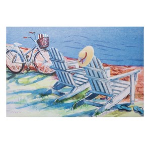 Beachcombers Beach Chairs And Bicycle Wall Art 15.75 x 23.62 x 1.38 Inches. - 1 of 1