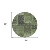 Olive Green And Gray Patchwork Washable Indoor Outdoor Area Rug - 3 of 4