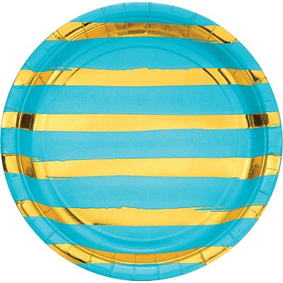 striped paper plates