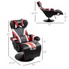 Gaming Chair, Racing Style Computer Recliner with Lumbar Support, Footrest and Cup Holder/White/Red - 3 of 4