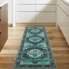 Vintage Area Rug Washable Medallion Floor Mats, Non-Slip Oriental Distressed Accent Rug, Non-Shedding Low Pile Indoor Carpet, Easy Cleaning - 2 of 4