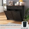 Farmhouse Double Tilt Out Trash Cabinet for 20 Gallon Trash Cans, Free Standing Recycling Cabinet w/ Hideaway Drawer, Barn Door Style Laundry - 4 of 4
