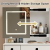 KWPZQEB Large Makeup Vanity Table w/ Stool, Farmhouse Dressing Table w/ Sliding Mirror, Vanity Desk w/ 11 Drawers & Open Shelf,Makeup Desk for Bedroom - 3 of 4