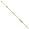 Black Bow Jewelry 14k Two Tone Gold 7mm Polished & Textured Link Chain Bracelet, 7.5 In - 2 of 4