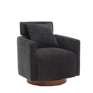 NicBex Chenille Accent Chair,Upholstered Living Room Chairs with Curved Backrest and Wooden Base,Modern Armchair,Accent Chairs for Living Room - 1 of 4