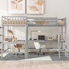 NicBex Twin Size Bunk Bed with 2 Desk L-Shaped Loft Bed Wooden Bed Frame with Shelves, Inclined Ladder and Guardrail, No Box Spring Required - 2 of 4