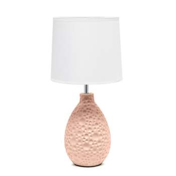 Textured Stucco Ceramic Oval Table Lamp - Simple Designs