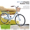RISOKEYS Ladies Cruiser Bike,Single Speed Folding Steel Frame Bicycle with Front Basket & Rear Rack,Front Caliper Brake & Rear Band Brake - 3 of 4