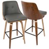 26" Mid-Century Modern 360¡ã Swivel Counter Stools with Bentwood Tapered Legs and Padded Seat (Set of 2) for Kitchen - 2 of 4