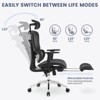 Ergonomic Office Chair with Footrest, Reclining High Back Mesh Office Chair with Dynamic Lumbar Support, Swivel Task Chair - 4 of 4