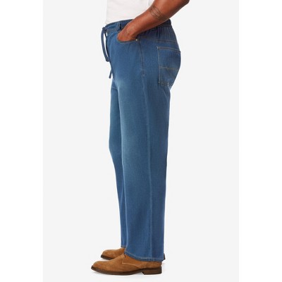 KingSize 5-Pocket Relaxed Fit Denim Look Sweatpants