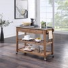 Sonoma Kitchen Cart with Stainless Steel Top Wire Brush Barnwood Brown - Boraam: Mid-Century Modern, 2 Drawers, 2 Shelves - 4 of 4