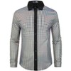 Lars Amadeus Men's Long Sleeves Button Down Nightclub Shiny Party Shirts - 2 of 4