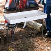 Outsunny 4ft Folding Picnic Table, Fish Fillet Cleaning Table, Camping  Party Desk with Sink, White