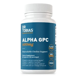 Dr. Tobias Alpha GPC 600mg Per Serving - Bioavailable Choline Supplements for Brain, Memory and Focus - Nootropic Alpha GPC Choline Supplement - 1 of 4