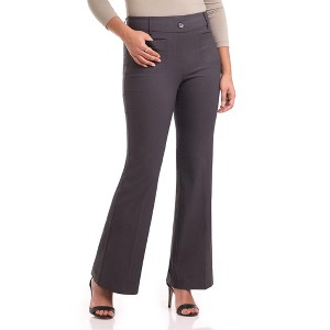 Rekucci Women's Ultra Stretch Pull-On Flared Leg Pants with Pockets | Soft Eco-Friendly Fabric - 1 of 4
