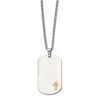 Chisel Stainless Steel with 14K Gold Accent and .02 ct. Diamond Cross Dog Tag on a 24" Curb Chain Necklace - 3 of 4
