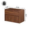 JONATHAN Y Sherwin Slat Modern Coastal 2-Drawer Wall Mounted Bath Vanity Cabinet Only (Sink Basin Not Included) - 3 of 4