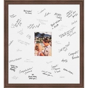 Florence Signature Mat Picture Frame – Guest Book Alternative for Weddings, Graduations, or Retirement – Autograph Photo Mat for Signature Board - 1 of 4