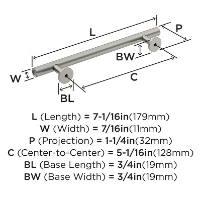 Satin Nickel 7-Inch Modern Cabinet Bar Pull