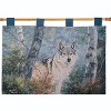 Manual Woodworkers and Weavers Snowy Silence Wolf Tapestry Wall Hanging, 36W x 26L Inches, Woven Wildlife Decor for Rustic Interiors - 2 of 3