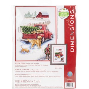 Dimensions Counted Cross Stitch Kit 10"X14"-Winter Ride - 1 of 2
