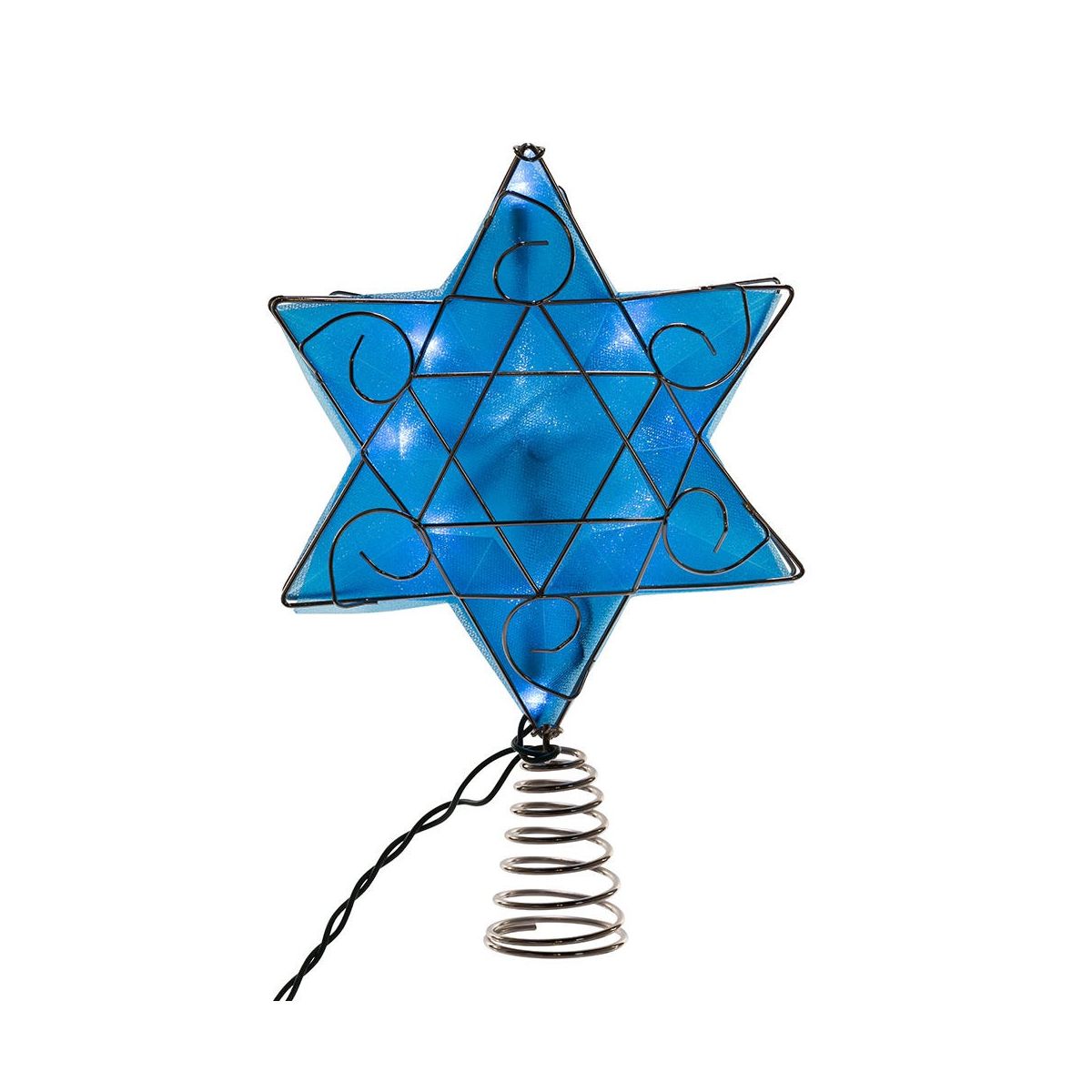 Kurt Adler UL 10-Light LED Silver and Blue Shimmer Star Treetop - thumbnail 5