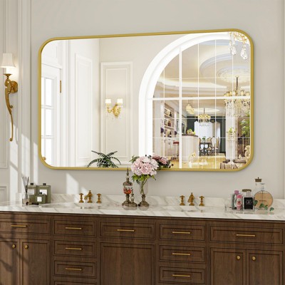 BEAUTYPEAK Oversized Wall Mirror Rectangle Bathroom Vanity Mirrors Framed Mirrors