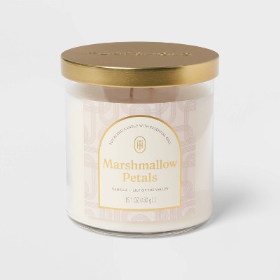 2-Wick Glass Jar Candle with Lid Marshmallow Petals 15.1oz - Threshold™