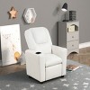 GlasFlength Sofas Kids Recliner Chair with Convenient Cup Holder Easy Clean Practical for Playrooms and Bedrooms, White, 21"*23"*27" - 2 of 4