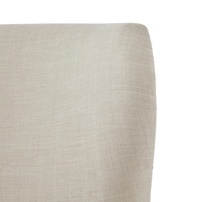 Elegant Natural Wood Wingback Accent Chair with Nailhead Trim