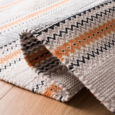 Coastal Charm Orange/Beige Cotton 6' x 9' Handwoven Area Rug