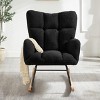 Rbied Metal Frame Rocking Chair Glider Chair Accent Chair for Living Room, Tufted Upholstered Teddy Fabric - 2 of 4