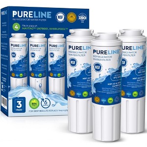 PureLine Maytag UKF8001 Refrigerator Water Filter Replacement, Whirlpool EDR4RXD1, Everydrop Filter 4, 4396395, Kenmore 469006 (3-Pack) - 1 of 4