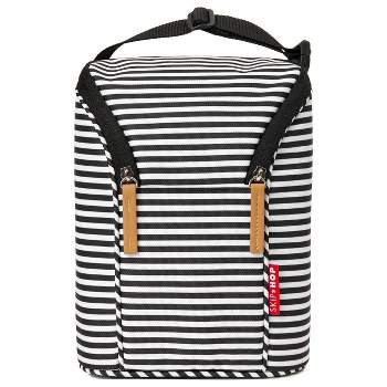 Skip Hop Insulated Breast Milk Cooler and Baby Bottle Bag - Black & White Stripe 24qt