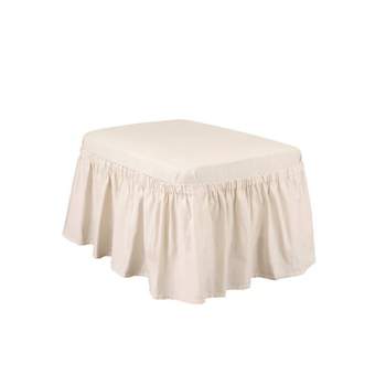 Duck Ottoman Slipcover Natural - Sure Fit