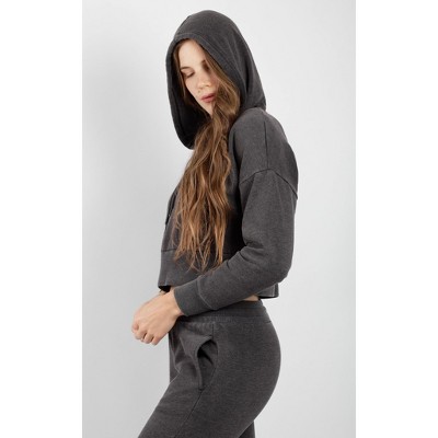 90 Degree By Reflex Womens Casual Fit Long Sleeve Hooded Basic Sweatshirt -  Black X Small : Target