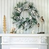 24 Inch Outdoor Winter Wreath Front Door Decor with White Berries Green Eucalyptus Farmhouse Porch Wall Home Decor - 2 of 4