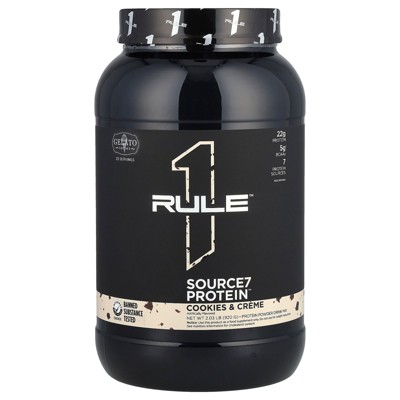 Rule One Proteins Source7 Protein Powder Drink Mix, Cookies & Creme, 2.03 lb (920 g)