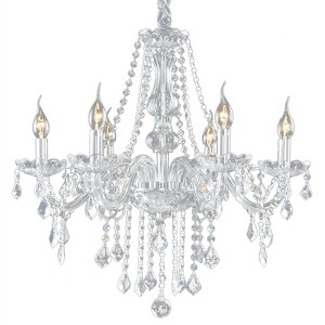 LamQee Traditional Crystal Chandeliers for Dining Room, Luxury Crystal Chandelier Light Fixtures Raindrop Pendant Light - 1 of 4