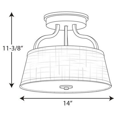 Brushed Nickel Drum Semi-Flush Convertible Light