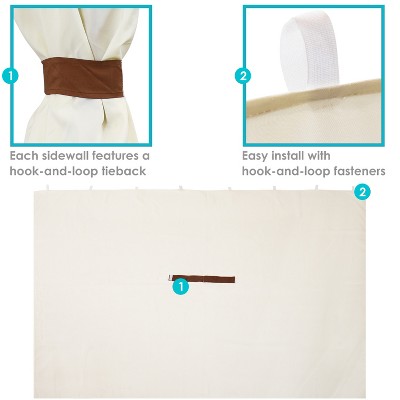 Cream Polyester Gazebo Sidewall Set for 10' x 10' Gazebo