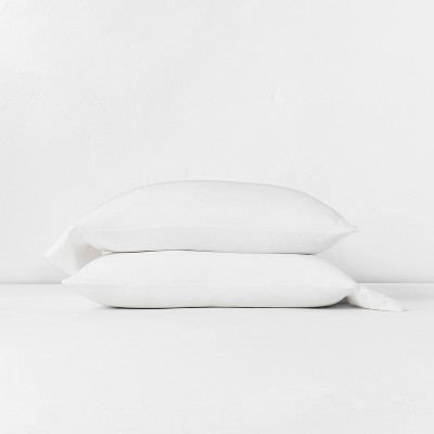 King Linen Blend Pillowcase Set White - Casaluna™: Woven Lyocell & Linen, OEKO-TEX Certified, Machine Washable