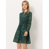 INSPIRE CHIC Women's Choker V Neck Vintage Flared Gilding Metallic Shiny Star A-Line Dress - 3 of 4