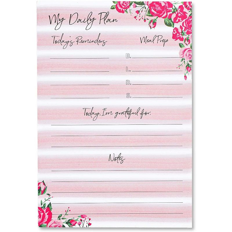 Paper Junkie 8-Pack Calendar Sticky Notes Features My Daily Plan for Monthly, Weekly & Daily Planner, Floral, 5"x3", 4 of 5