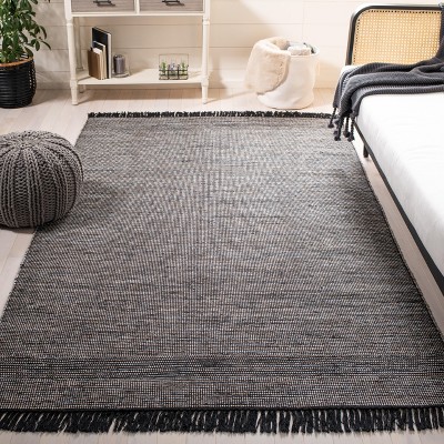 Beige and Ivory Handwoven Cotton Area Rug 5' x 8'